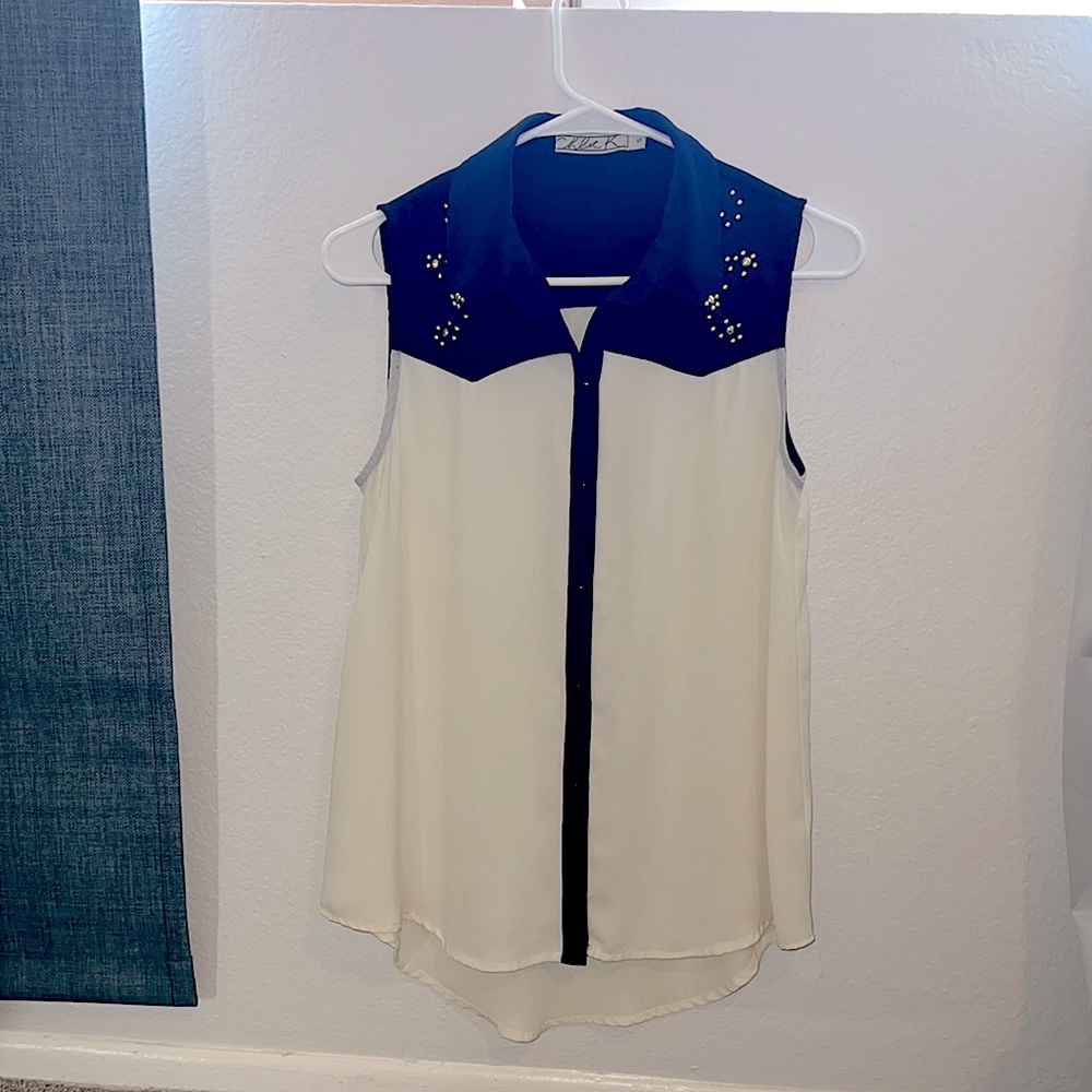 Beautiful Blouse Navy and Crème